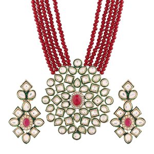 Ensemble de collier en cristal marron plaqué or 18 carats, bijoux de mariée avec zircon et perle pour mariage ou cadeau - Product Image 3