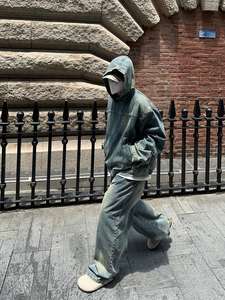 Automne à capuche Denim veste hommes Hip Hop jean manteau rétro jean veste rue décontracté Bomber vestes hommes femmes vêtements d'extérieur à capuche - Product Image 2