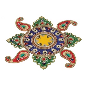 Événement Décoration Acrylique Rangoli Ensemble Maison Plancher Décor Table De Mariage Tea Party Décor Centres De Table Artisanat À La Main Rangoli - Product Image 2