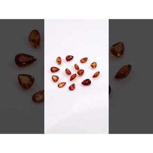Zafiro Naranja Natural, Piedra Suelta Sin Tratar, Calibrada, en Forma de Pera de 5x7mm y 6x8mm, Gemas de Corte Ovalado Violeta - Product Image 3