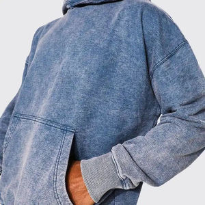 Sudadera con Capucha para Hombre de Forro Polar de Poliéster/Algodón de Alto Gramaje, con Bolsillo, Lavado Ácido, Estilo Urbano, para Invierno, Efecto Desgastado - Product Image 5
