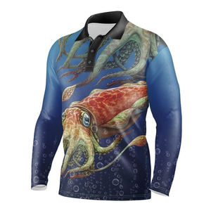 2024 nuevo diseño de ropa de pesca protección solar UV estampado de secado rápido camisas de manga larga para hombres conjunto de ropa de pesca en el mar - Product Image 3