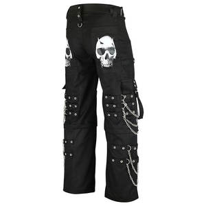 Pantalones Cargo Góticos Punk para Hombre, Negros, Holgados, con Cadenas, Tirantes, Bolsillos con Calaveras, Pantalones al por Mayor 2026 - Product Image 5