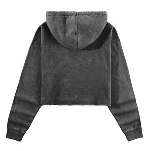 Jersey ligero con capucha para mujer, corte recortado, manga larga, tela suave para calle, aspecto informal, viaje, gimnasio en casa y uso en el trabajo - Product Image 2
