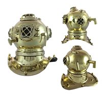 Casque de plongée sous-marine vintage Navy Mark V en cuivre et laiton massif de 18 pouces, écologique, fait main, taille réelle, décoration nautique en métal