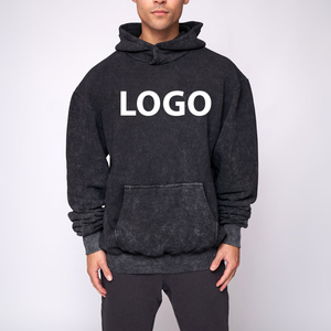 Sweat à capuche oversize en molleton de coton pour homme, avec logo et broderie personnalisés, style streetwear, hiver, luxe, uni, épaules tombantes - Product Image 5