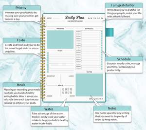Carpeta de cuaderno de cuero Pu A5 A6 hecha en fábrica Planificador de presupuesto Organizs <span class=keywords><strong>365</strong></span> Life Custom Agendum Planer - Product Image 4
