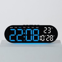 Digitale LED-wekker Dubbele alarmfunctie Datum Week Temperatuurweergave USB-opladen RGB-sfeerverlichting Nachtkastje Bureauklok
