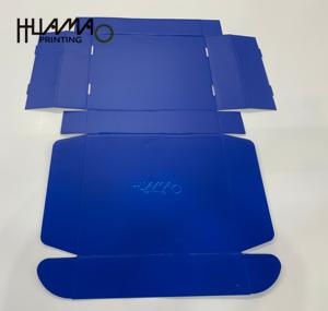 Cajas de Cartón Corrugado Azules Personalizadas Ecológicas de Huamao, Cajas de Envío de Lujo con Logotipo Personalizado en Relieve para Embalaje de Regalos - Product Image 5