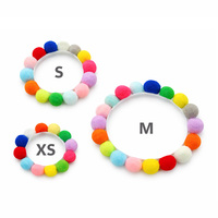 Collier pour animaux de compagnie personnalisé avec pompons colorés, réglable avec fermeture auto-agrippante, accessoire de fête et photo pour chats et petits chiens