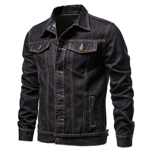 Veste en jean bleue pour homme, vintage, décontractée, coupe ajustée, coupe ample, robuste, rétro, streetwear, usée, vêtement d'extérieur quotidien - Product Image 5