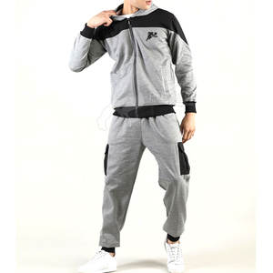 Conjunto de chándal de algodón personalizado para hombre, ropa de calle, cuello con capucha, estampado de patrón sólido, nuevo diseño de invierno, chándales al por mayor a granel - Product Image 1