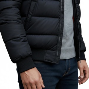 <b>Men</b>’s Ribbed Collar <b>Lightweight</b> Quilted Bomber <b>Jacket</b> <b>Casual</b> Winter Warm Zip Up Outerwear Custom Wholesale Manufacturer - Product Image 4
