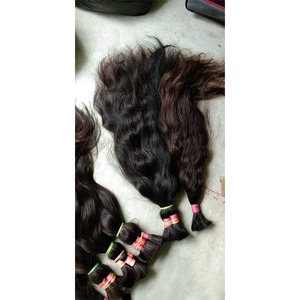 ผมแท้จากอินเดียแบบใหม่  ถักด้วยเครื่องจักร  แบบ Double Weft  น้ำหนัก 100 กรัม  ผมเวอร์จินแท้ 100%  ไม่ผ่านการแปรรูป  สีดำธรรมชาติ  จัดเรียงเกล็ดผม - Product Image 2