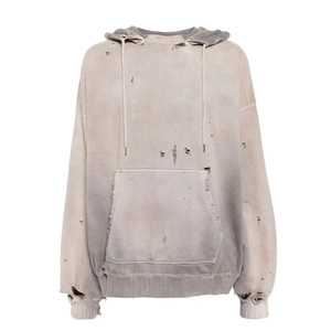 Sudadera con capucha desgastada de mezcla de algodón básico transpirable de alta calidad para hombres Sudadera con capucha de lavado ácido de bajo precio - Product Image 3