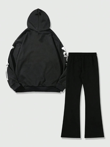 ชุดวอร์มผู้ชายผ้าฝ้าย 100% คุณภาพสูง ระบายอากาศดี แบบ OEM สกรีนโลโก้ตามสั่ง ทรงโอเวอร์ไซส์ สไตล์ย้อมสีแบบ Acid Wash พร้อมฮู้ดลายพิมพ์ สำหรับฤดูหนาว - Product Image 2