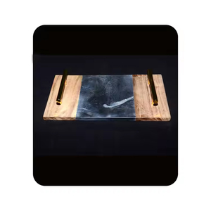 ถาดหินอ่อนสีเทาดีไซน์ทันสมัยผสมโลหะไม้คุณภาพดีกว่าสำหรับตกแต่งโรงแรมพร้อมจำหน่ายจากผู้ผลิตอินเดีย - Product Image 4