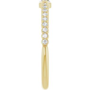 Stuller <b>Dainty</b> Marquise Cut Diamond Accented Stackable <b>Ring</b> 124453:115P 14KY Engagement Fine Jewelry Rhodium Plating Setting - Product Image 4