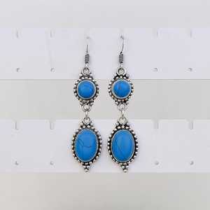 Boucles d'oreilles pendantes multicolores turquoise en argent plaqué 925, bijoux bohèmes de luxe faits à la main, gouttes de cristal, cadeau de mariage pour elle, pièce maîtresse - Product Image 2
