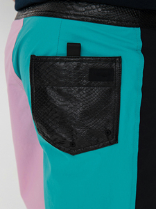 Nouveauté 2025 Shorts d'été pour hommes Shorts multi-panneaux personnalisés pour hommes Impression de logo en relief personnalisée Shorts multicolores pour homme - Product Image 4