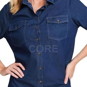 Vente en gros de chemises jeans pour femmes dernière conception de chemises jeans de haute qualité pour femmes - Product Image 2
