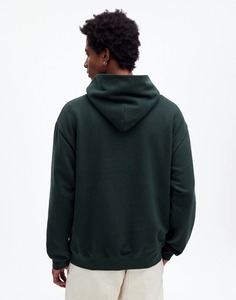 OEM 100% algodón de calidad superior sudaderas con capucha para los hombres de gran tamaño gota hombro ropa deportiva otoño con capucha liso teñido Puff estampado cremallera - Product Image 4