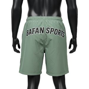 กางเกงว่ายน้ำชาย 150 GSM แห้งเร็ว โพลีเอสเตอร์ไมโครไฟเบอร์ สีเขียวมะกอก เอวยางยืด ปักโลโก้ตามสั่ง - Product Image 2