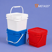 Seau en plastique carré PP de petite taille (1L-8L) avec poignée pour l'emballage de pain, céréales, crème glacée et café - Vente en gros