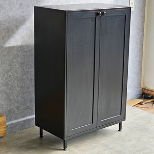 KG68070 Zapatero de 4 Niveles 80x35x90cm de Madera de Caucho Pintado en Negro, Convertible, Extensible, Diseño Minimalista para Muebles del Hogar - Product Image 2