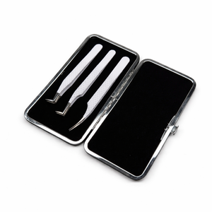 Pinzas Profesionales de Acero Inoxidable con Punta de Fibra para Uso en Laboratorio y Salón, Pinzas con Punta de Fibra, Pinzas para Extensión de Pestañas - Product Image 1