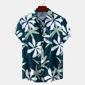 เสื้อเชิ้ตผ้าฝ้ายพิมพ์ลายฤดูร้อนสำหรับผู้ชายแขนสั้นติดกระดุมปกเสื้อแบบลำลองน้ำหนักเบาสวมใส่ได้ทุกวัน - Product Image 3