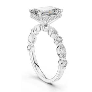3.38 CT <b>Emerald</b> Cut Lab Diamond <b>Ring</b> for Women VVS-VS EF Clarity 18KT, 14KT, 10KT Gold & 925 <b>Silver</b> Rose, Yellow, White - Product Image 5
