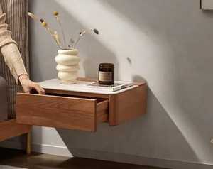 Mesita de noche de madera flotante ecológica hecha a mano con cajón de almacenamiento diseño moderno para muebles de dormitorio - Product Image 2