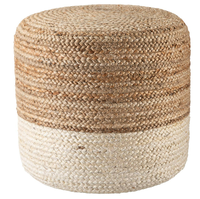 Pouf tressé en jute pour la décoration intérieure, coussin de sol réglable fait main au design traditionnel, repose-pieds ottoman personnalisé pour salon