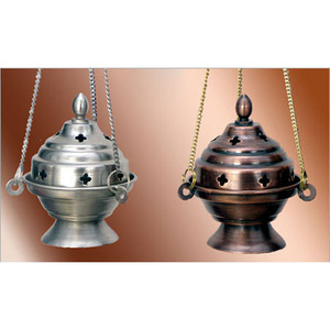 Set of 2 Decorative Brass Incense <b>burner</b> Charcoal Censer Warmer Antique Copper & <b>Silver</b> Hanging Incense <b>Burner</b> - Product Image 6