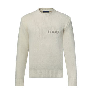 Pull en laine mélangée de luxe à col rond en tricot intarsia de qualité supérieure, style respirant, surdimensionné, marque privée, pull d'hiver - Product Image 6