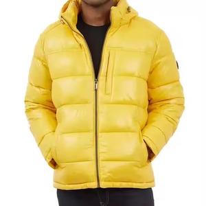 2025 hommes de haute qualité en Nylon doudoune Simple confortable brillant col montant veste d'hiver grande taille à la mode - Product Image 1