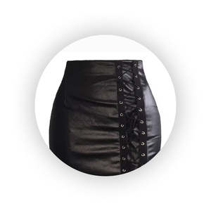 Vente en gros de jupes pour femmes personnalisées de qualité supérieure en cuir respirant jupes pour femmes grande taille en cuir à la mode - Product Image 5