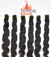 Extensions de cheveux naturels Remy indiens du Tamil Nadu, tissage double trame, non traités, noirs, style clip-in, 100g, sachet polyéthylène