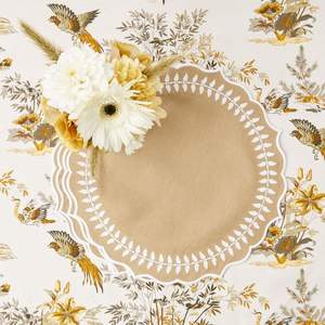 Luxury embroidered linen table <b>placemats</b> for wedding parties and holiday dining room <b>settings</b> with rustic charm - Product Image 2
