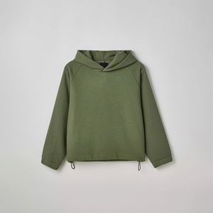 Sweat à capuche surdimensionné à manches raglan pour hommes 100% coton polaire ourlet réglable pull Streetwear Logo personnalisé broderie impression OEM - Product Image 2