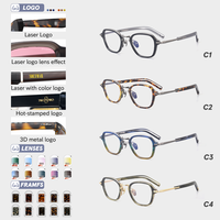 Lunettes optiques modernes de haute qualité, monture combinée en titane et acétate, forme rectangulaire, style intemporel, TFB