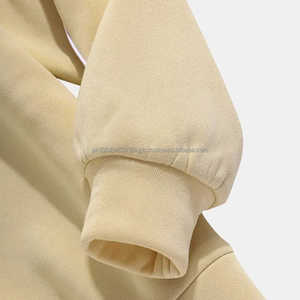 Sudadera con capucha de peso pesado Vintage para hombre, sudadera de algodón térmico de felpa de gran tamaño, diseño bordado, ropa de calle de invierno sólida - Product Image 2