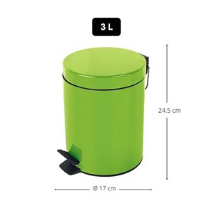 Spirella Sydney Collection, <b>Pedal</b> Bin 17 x 24.5 (3 Liters), <b>Metal</b>, Green - Product Image 2
