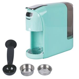 Macchina da Caffè Elettrica 3-in-1 Caffea Kooper per Capsule, Cialde e Caffè Macinato, per Hotel, Alimentazione USB, Plastica Azzurra - Product Image 1
