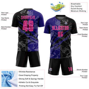 Venta al por mayor de uniformes de fútbol fabricante de camisetas de fútbol Premium conjuntos de tela ligera resistente a la humedad para el entrenamiento escolar - Product Image 2