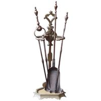 Ensembles de feu en laiton d'appel traditionnel avec des outils polis et un look antique élégant pour une utilisation fonctionnelle et décorative