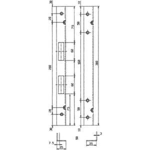 <b>Door</b> <b>Plate</b> Security Angle Strike <b>Plate</b> 300mm X 25mm X 3mm Galvanized Steel 006/910 SCHNEGEL - Product Image 3