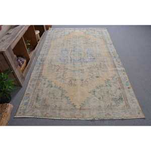 Tapis turc vintage 5,1x8,5 pieds, tapis persan bleu - Product Image 1