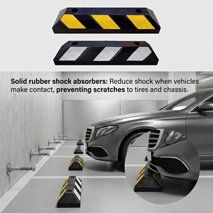 Heavy Duty Reflective Recycled <b>Rubber</b> Wheel Stopper 600mm 100mm Parking Curb <b>Block</b> for Garage Commercial Lot Durable <b>Rubber</b> - Product Image 1
